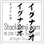 The Name Ignacio in Japanese (when pronounced ig-nah-see-o) by Master Calligrapher Eri Takase Copyright Takase Studios, LLC. All Rights Reserved.
