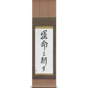 Japanese Scroll of I Control My Destiny (unmei wo seisu) in a font design (vd5a) by Master Japanese Calligrapher Eri Takase